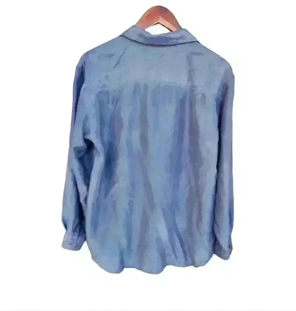 Bonjour Powder Blue Silk blouse - Picture 2 of 5